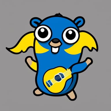 Happy Go Blue Gopher wearing a Brazil t-shirt.