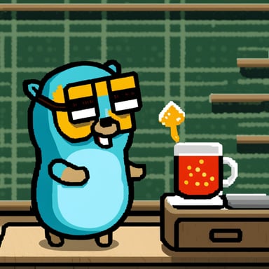 Go Blue Gopher on pixel art