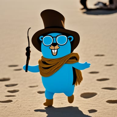 Go Blue Gopher at Burning Man