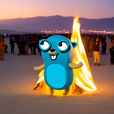 Go Blue Gopher at Burning Man