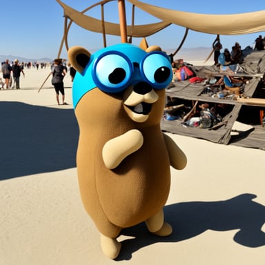 Go Blue Gopher at Burning Man