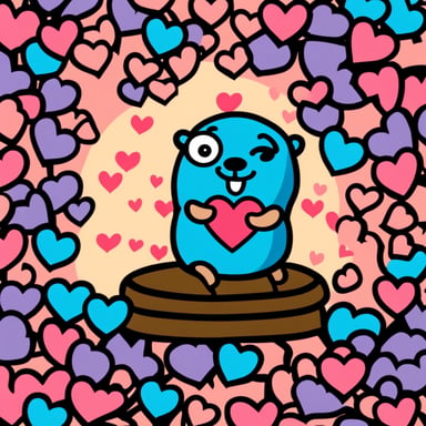 Go Blue Gopher sending love hearts to his lovely girlfriend.