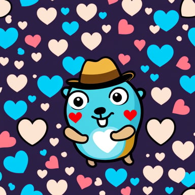 Go Blue Gopher sending love hearts to his lovely girlfriend.