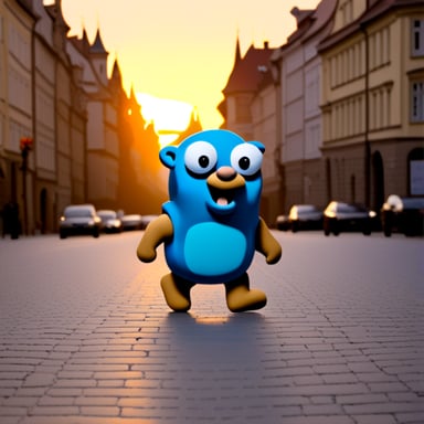Go Blue Gopher as Prague's Golem