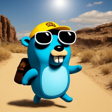 The go blue gopher that never sleeps is always on the move, exploring new places and seeking adventures.