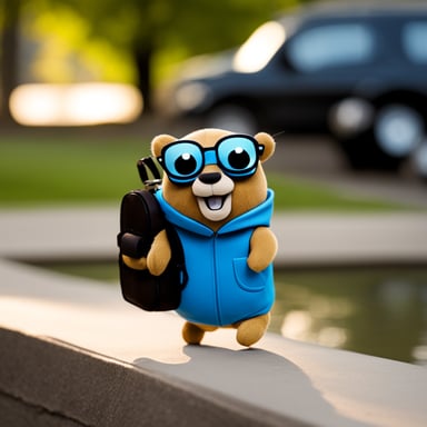 The go blue gopher that never sleeps is always on the move, exploring new places and seeking adventures.