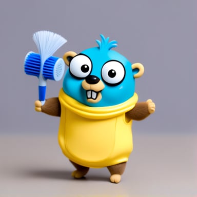 Go Blue Gopher washing his hair.