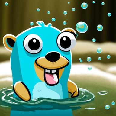 Go Blue Gopher taking a bath with lots of bubbles.