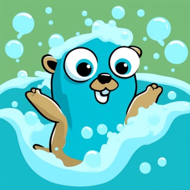 Go Blue Gopher taking a bath with lots of bubbles.
